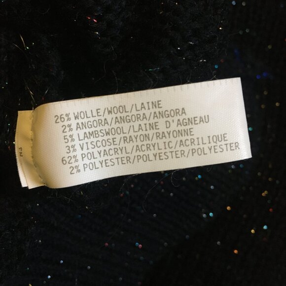 Vintage 80s Angora Wool Punky Stars + Sparkles Knit Sweater - Picture 10 of 16